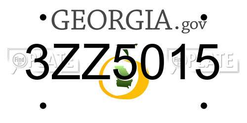 3ZZ5015 Georgia License Plate