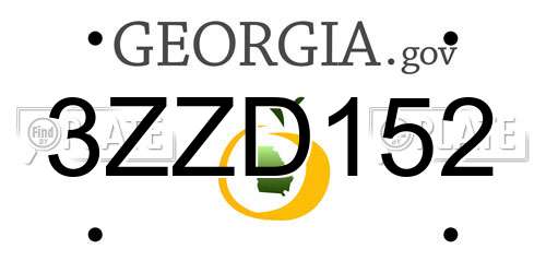 3ZZD152 Georgia License Plate