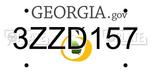 3ZZD157 Georgia License Plate