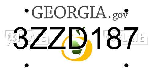 3ZZD187 Georgia License Plate