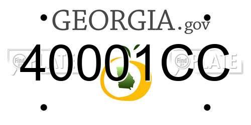 40001CC Georgia License Plate