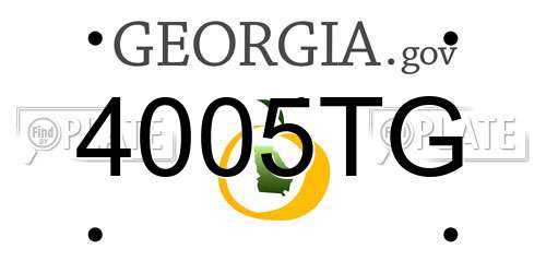 4005TG Georgia License Plate
