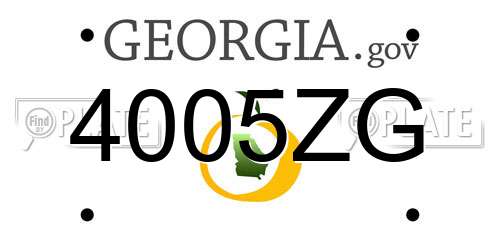 4005ZG Georgia License Plate