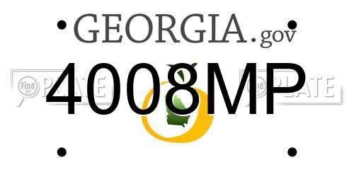 4008MP Georgia License Plate