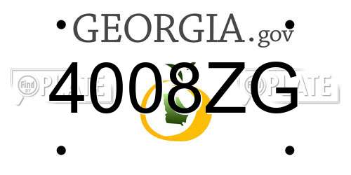 4008ZG Georgia License Plate
