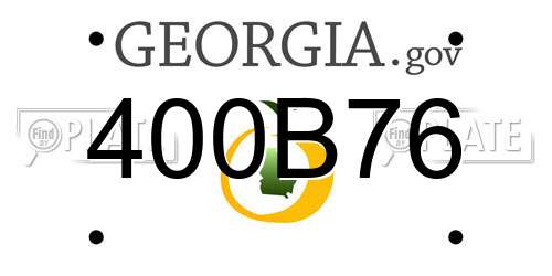 400B76 Georgia License Plate