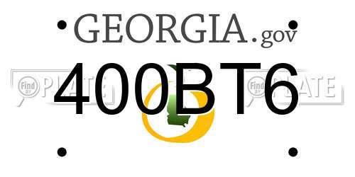 400BT6 Georgia License Plate