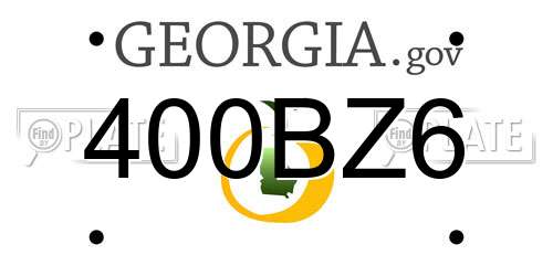 400BZ6 Georgia License Plate