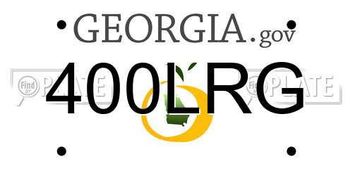 400LRG Georgia License Plate