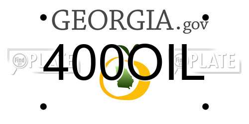 400OIL Georgia License Plate