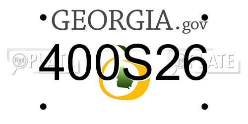 400S26 Georgia License Plate