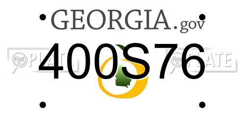 400S76 Georgia License Plate