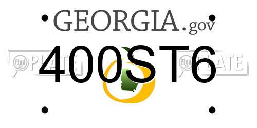 400ST6 Georgia License Plate