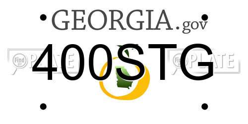 400STG Georgia License Plate