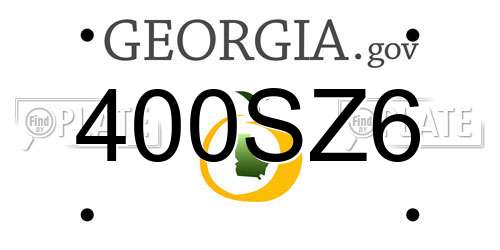 400SZ6 Georgia License Plate