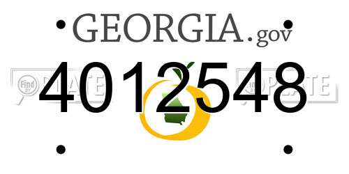 4012548 Georgia License Plate