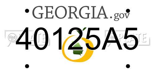 40125A5 Georgia License Plate