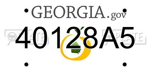40128A5 Georgia License Plate