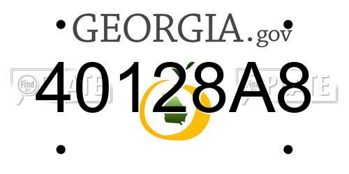 40128A8 Georgia License Plate