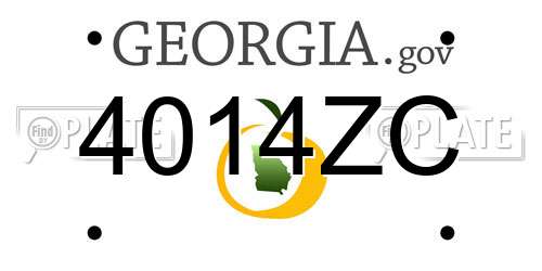 4014ZC Georgia License Plate