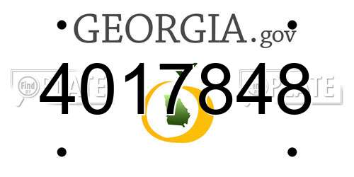 4017848 Georgia License Plate