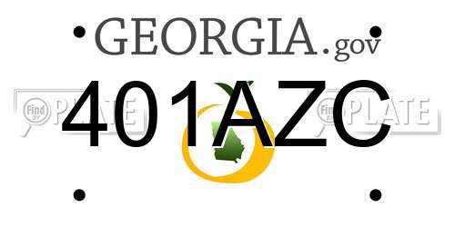 401AZC Georgia License Plate