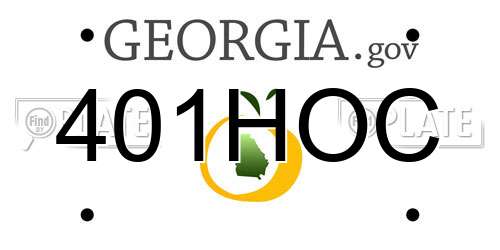 401HOC Georgia License Plate