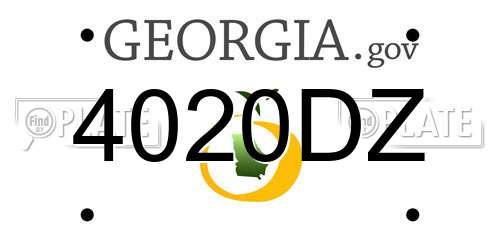 4020DZ Georgia License Plate