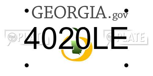 4020LE Georgia License Plate