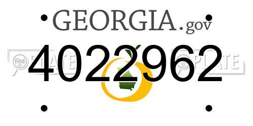 4022962 Georgia License Plate