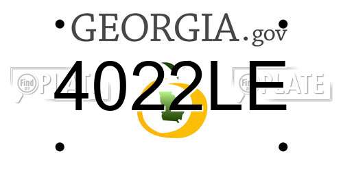 4022LE Georgia License Plate
