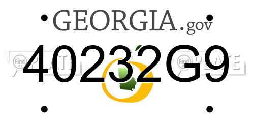 40232G9 Georgia License Plate