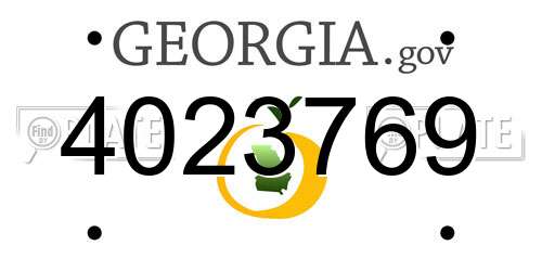 4023769 Georgia License Plate