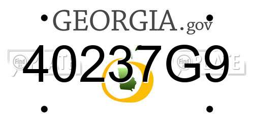 40237G9 Georgia License Plate