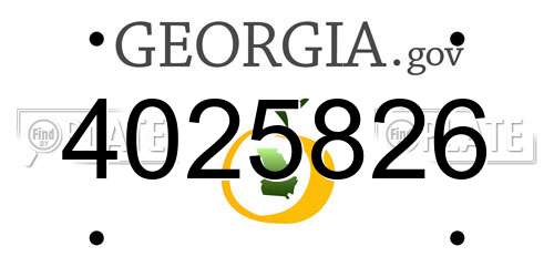 4025826 Georgia License Plate