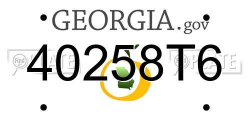 40258T6 Georgia License Plate