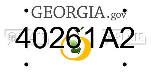 40261A2 Georgia License Plate