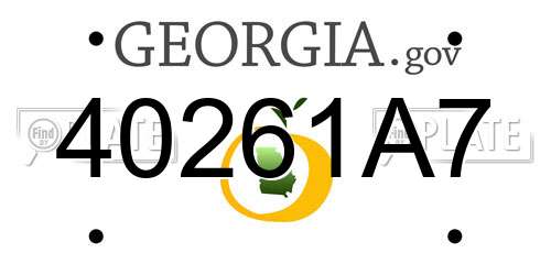 40261A7 Georgia License Plate