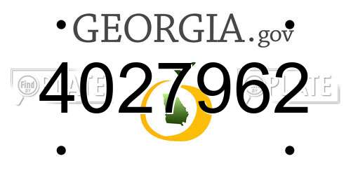4027962 Georgia License Plate