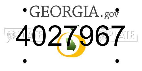 4027967 Georgia License Plate