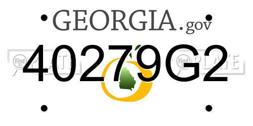 40279G2 Georgia License Plate