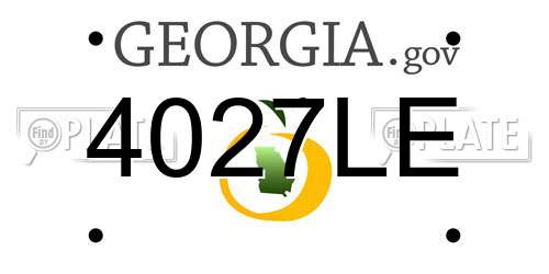 4027LE Georgia License Plate
