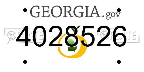 4028526 Georgia License Plate