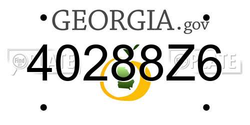 40288Z6 Georgia License Plate