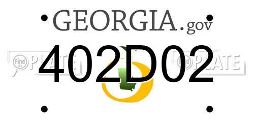 402D02 Georgia License Plate