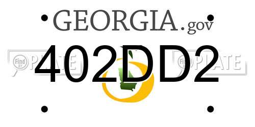 402DD2 Georgia License Plate