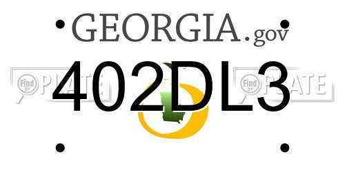 402DL3 Georgia License Plate