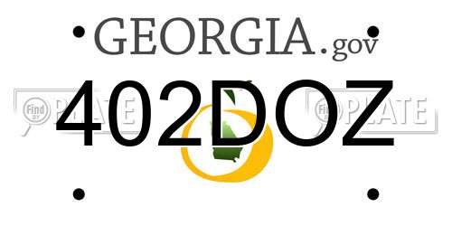 402DOZ Georgia License Plate