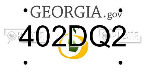 402DQ2 Georgia License Plate