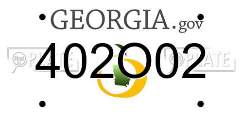 402O02 Georgia License Plate